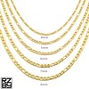 Figaro Chain Necklace and Bracelet 2 Piece Set, Width 7mm,