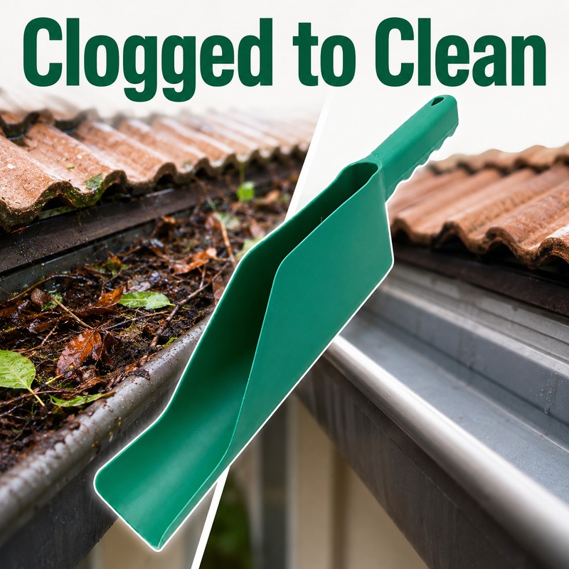 Flexible Gutter Cleaning Scoop – Roof Gutter Leaf & Debris