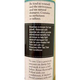 Garden Path Soaps ROSEMARY MINT TEA TREE LIQUID SHAMPOO -  All-Natural Sulfate-Free Hair Care