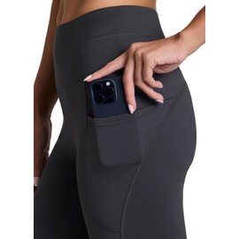 RBX Activewear Women's Fleece Legging Outdoor Running Tights Fleece Lined Leggings with Zipper Pockets Dark Grey M