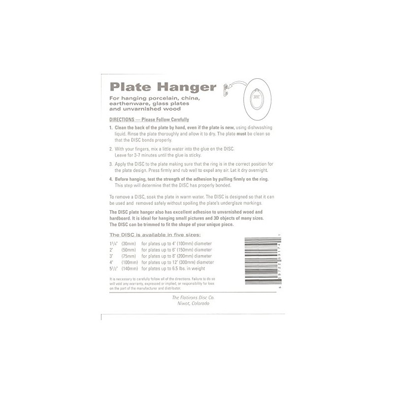 Flatirons Disc Adhesive Plate Hanger Set (2-3 Inch and 2-4