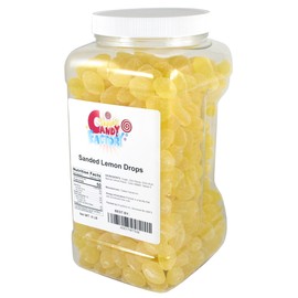 Sanded Lemon Drops Old Fashioned Hard Candy, Claey's Sanded Lemon Drops, In Jar, 6 Lbs