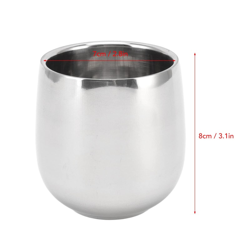 Set of 4 Coffee Cups, Stainless Steel, Double-Walled Insulation, Prevent