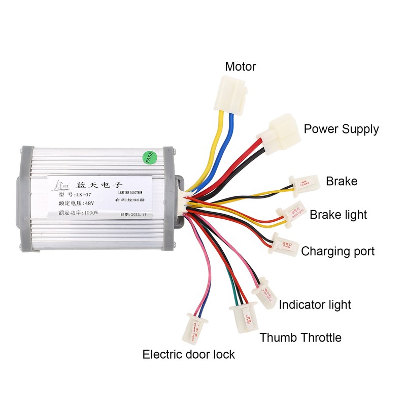 48V 1000W Motor Controller Thumb Throttle Electric Bike Bicycle Scooter
