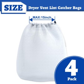 Wintcomfort 4 Pack Dryer Vent Lint Catcher Bags, Dryer Vent Lint Trap and Filter for Ventless Dryer Vent, Indoor & Outdoor Dryer Vent Lint Bags for Easily Capture Loosened Lint, Dust from Dryer Vent