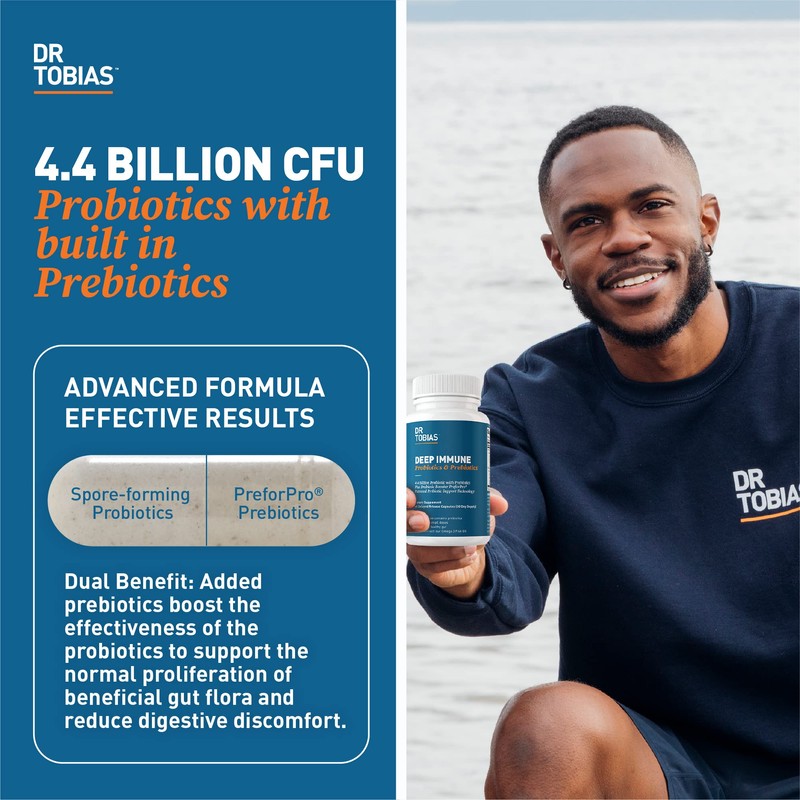 Dr. Tobias Deep Immune Probiotics & Prebiotics, Dual Action Digestion