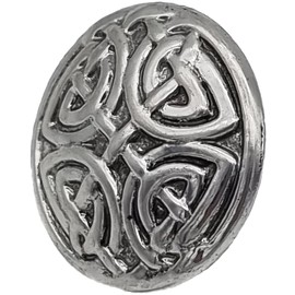 Goldgöre Pack of 5 Celtic Silver Metal Buttons 25mm with Eyelet Sewing for Clothing and Accessories