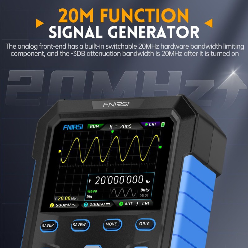 FNIRSI DPOX180H 2 Channels Digital Phosphor Oscilloscope, 2 in 1