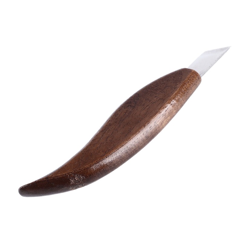 Wood Carving Knife Stainless Steel Blade Walnut Handle Whittling Knife