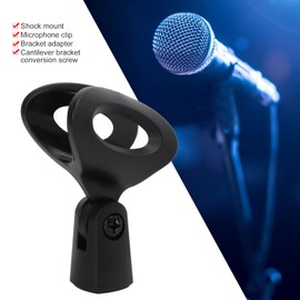 Microphone Holder,R6 Adjustable Microphone Stand,Microphone Flexible Clamp Clip Holder Mount Bracket,with 3/8in Screw Hole, 5/8in Screw Hole,for Wired/Wireless/Pen/Interview