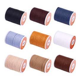 Elecrelive 1mm Waxed Polyester Cords 9 Colors Braided Wax String Twisted Sewing Thread Friendship Bracelet String 108 Yards for Jewelry Necklace Gift Wrapping Sewing Craft