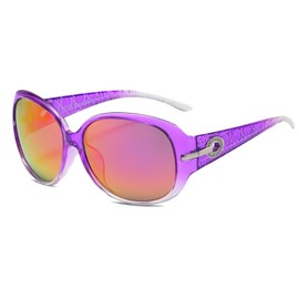 DUCO Women's Shades Classic Oversized Polarized Sunglasses 100% UV Protection 6214 (Gradient Purple Frame Revo Red Lens)