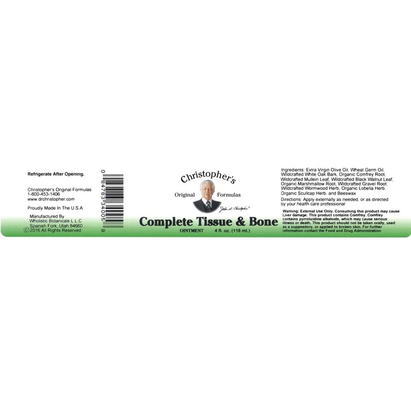 Christopher's Original Formulas Complete Tissue & Bone Ointment, Herbal Topical