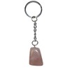 Rose Quartz Tumbled Stone approx. 20-25 mm Key Ring With Chain