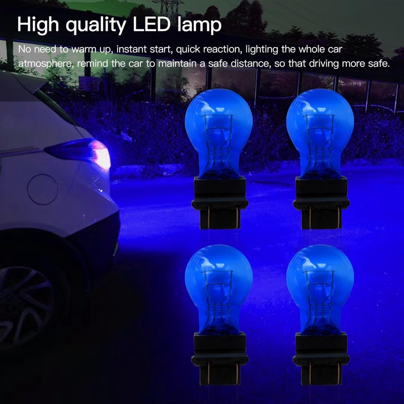 4-Pack Blue 3157 Bright Light Bulbs Car Auto Signal Turn