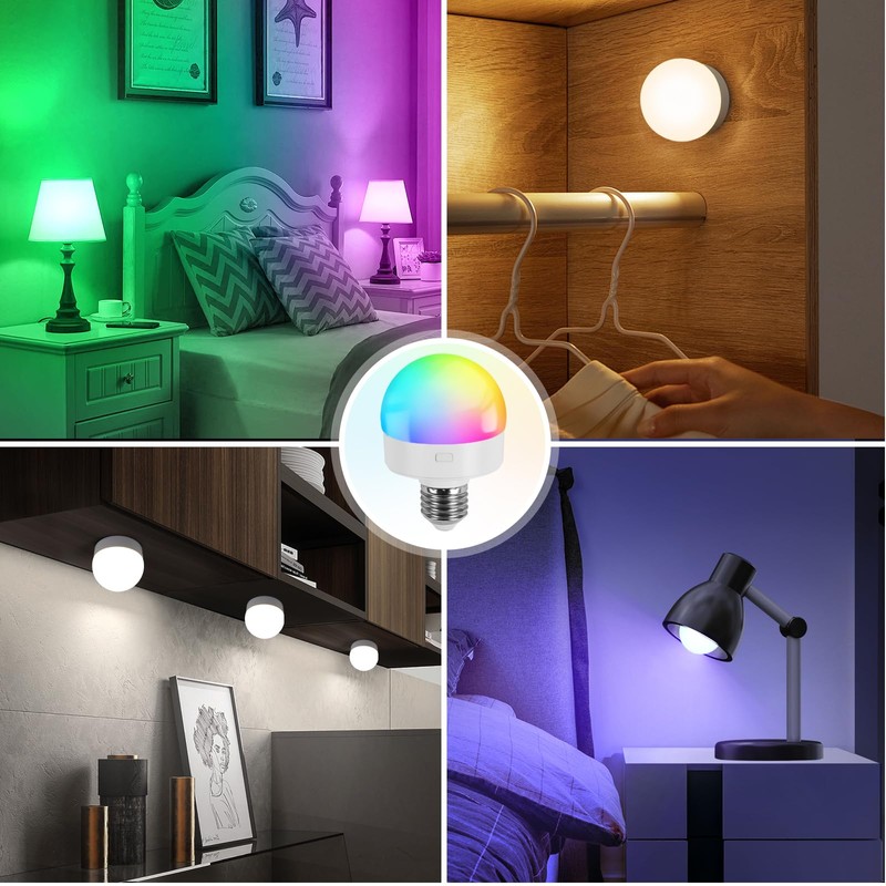 Rechargeable Battery Operated Light Bulb with Remote, Last 18-50 Hours