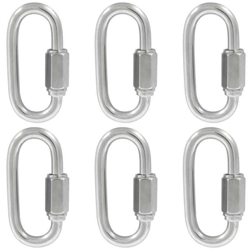Qjaiune 6Pcs Quick Links 3/16 Inch 304 Stainless Steel D