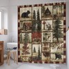 ZCHOMI Rustic Cabin Shower Curtain Farmhouse Country Bear Forest Bathroom