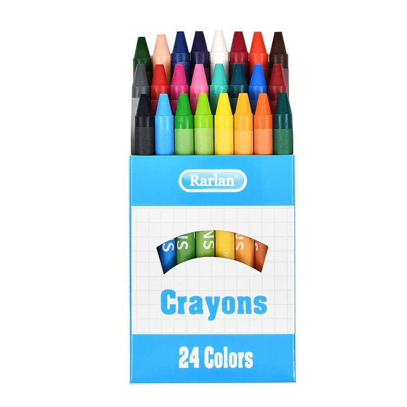 Rarlan Crayons Bulk, 30 Crayon Packs with 24 Assorted Colors,
