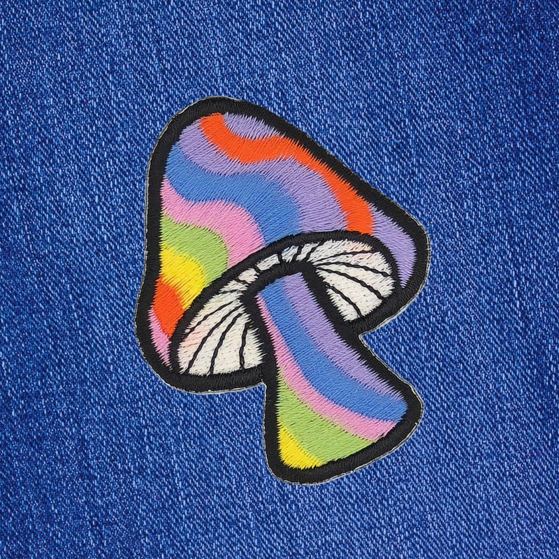 Mushroom Colourful Iron-On Patch, Iron-On Patch, Iron-On Patch, Appliqué Patch,