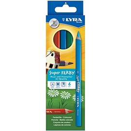 Lyra Super Ferby Colouring Pencils in Cardboard Packaging 6 Assorted Colours 4084900451090