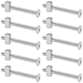 10 Sets of Furniture Connector Bolts and Barrel Nuts,Bed Bolt and Nut Kit (M6×60mm)