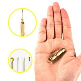 Mini tool keyring, ear pick, Phillips and flathead screwdriver, awl set, multitool, key holder, key ring, promotional gift / 미니 공구 키링 귀이개 십자 일자 드라이버 송곳 세트 멀티툴 키홀더 열쇠고리 판촉물 선물