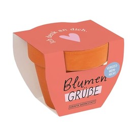 Grafik-Werkstatt Flower Greetings Summer Flower Mix | Mini Terracotta Pot with Seeds | I'm Thinking of You, Orange