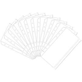 Smarpau Cash Envelopes, 12PCS A6 Budget Binder Pockets, 6 Holes Plastic Notebooks Binder Zipper Folders, Waterproof Money Saving Wallet Accessories for Cash, Money, Cards, Photos