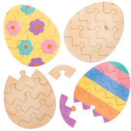 Baker Ross Easter Egg Wooden Puzzles - Pack of 5, Easter Crafts for Kids (AT443)
