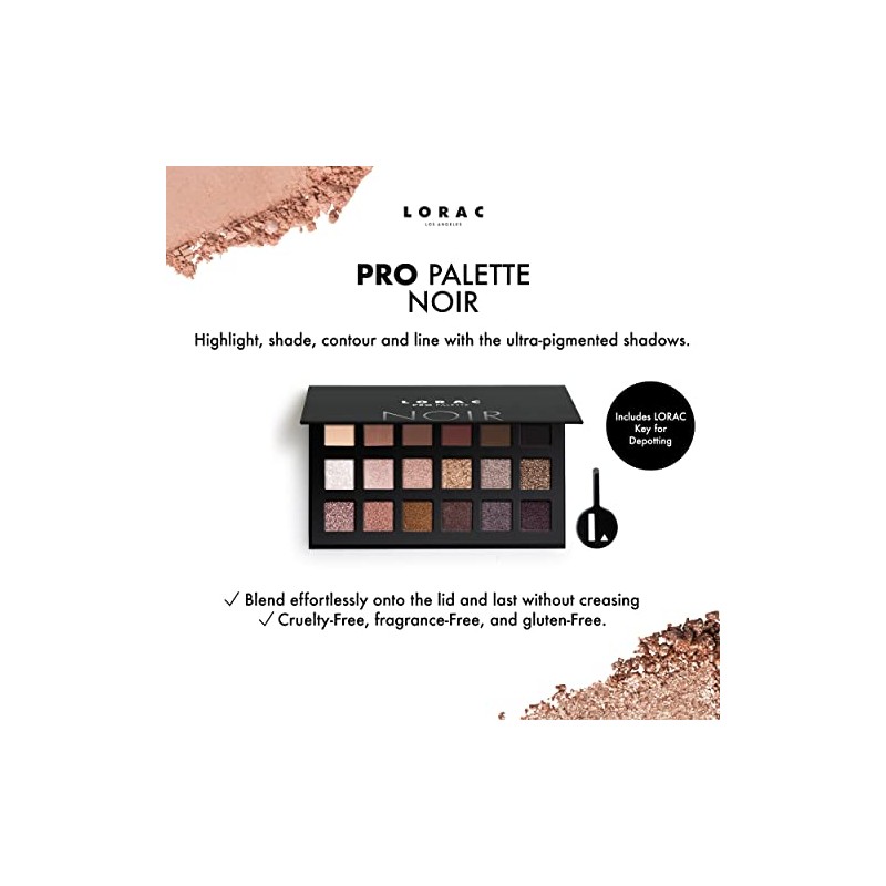 LORAC PRO Eyeshadow Palette, Noir, 0.56 oz.