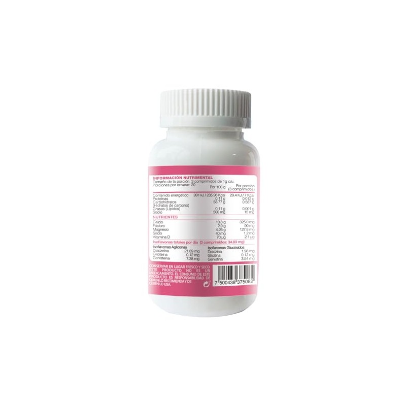CALCIFLAVON Tablets. Con Isoflavonas de Soya. 60 comprimidos