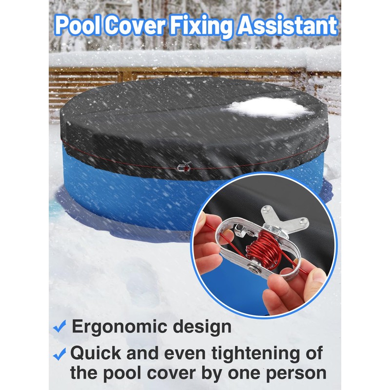 164ft Pool Cover Cable & Heavy Duty Winch Kit -
