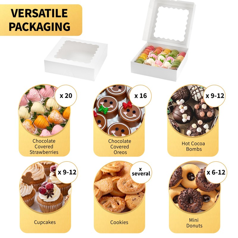 Ocmoiy 20 Pack Pie Boxes, 9 x 9 x 2.5