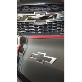 Reflective Concepts - Front and Rear Bowtie Emblem Overlay Decal Stickers - 2013-2015 Malibu - (Color: Gloss Black)