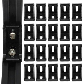 BLCCLOY 20Pcs Black 10 Series Extrusion Brackets 1" x 1" 1010 Aluminum Extrusion Profiles Fastener T-Solt Connector for 10 Series Extru Profiles