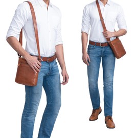 STILORD Aspen Small Vintage Shoulder Bag Leather Mini Messenger Bag Handbag Cross Body Bag Genuine Leather, Maraska - Brown, shoulder bag