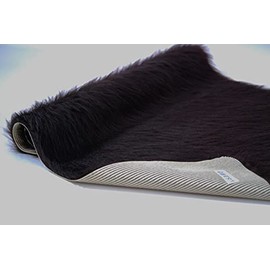 Long Faux Fur Sheepskin Rug 140cm x 70cm Dark Brown