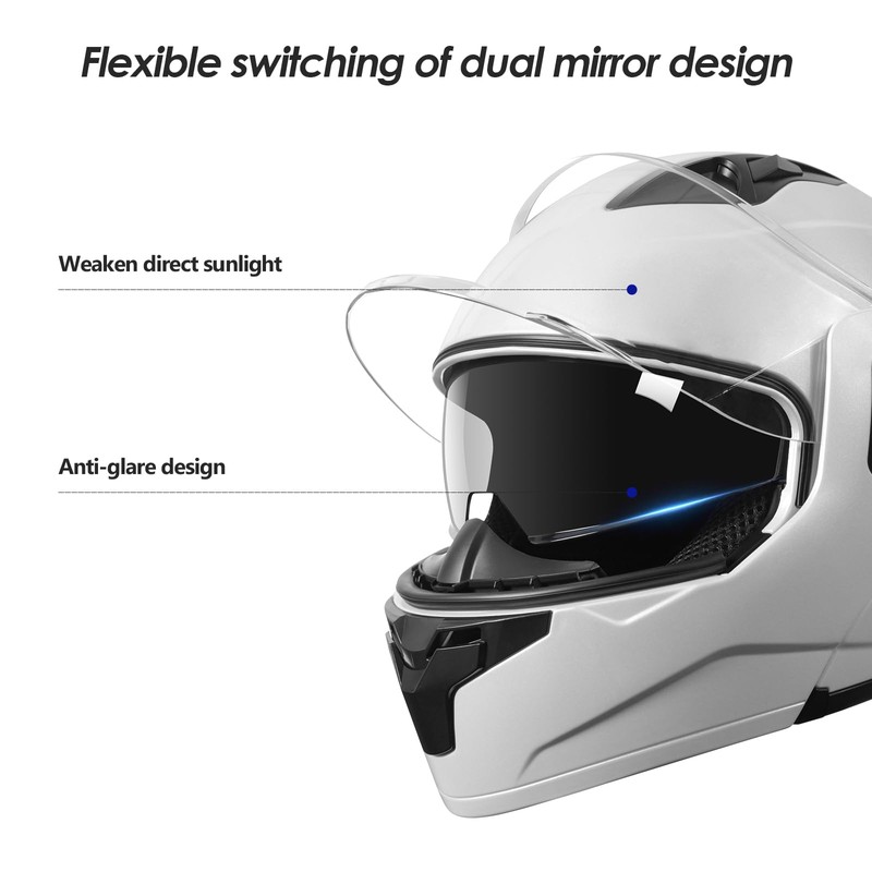 Motorcycle Full Face Helmet for Unisex-Adults DOT Approved Motorbike Street