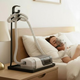 Geiserailie CPAP Hose Holder, Mask and Hose Bedside Organizer, Flexible and Bendable Bracket Prevents Tube Entanglement and Hanging Mask, Keep CPAP Supplies Neat and Tidy