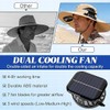Solar Powered Fan Sun Hat, 2-in-1 UPF 50+ Wide Brim