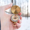 TIXIPEM Camping Survival Compass [1PCS] - Copper Clamshell Classic Pocket