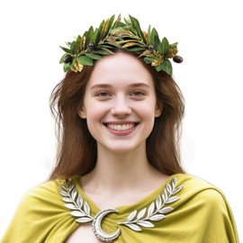 MOSTORY Green Greek Laurel Crown - Oliver Leaf Crown with Berries for Goddess Toga Accessories, Roman Headpiece for Greek God Costume Adult Renaissance Photo Shoot