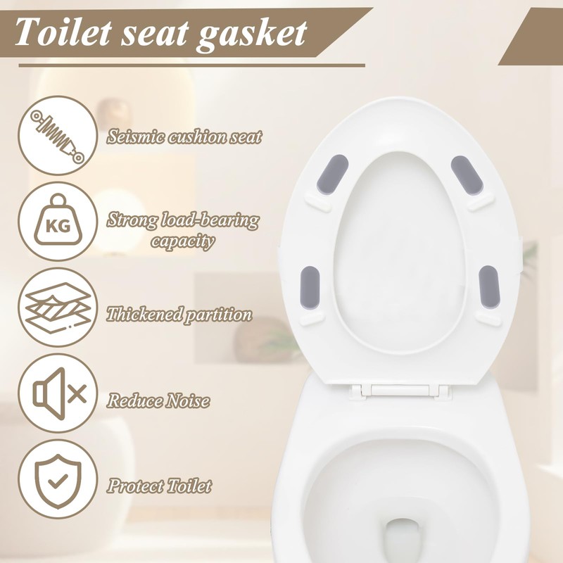 Universal Toilet Seat Bumpers, Suitable for Bidet Kits, 4 Pack