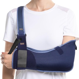 VELPEAU Arm Sling Shoulder Immobilizer for Women and Men, fit Left or Right Arm -Rotator Cuff Support Brace -Medical Sling for Shoulder, Clavicle, Elbow Injury (Breathable type, Medium: Bust 29.5″-33.5″)