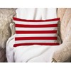 Red Stripe Cotton Linen Throw Lumbar Waist Pillow Case Cushion