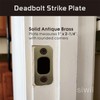 Siwil Deadbolt Strike Plate, Antique Brass Door Backplate 1" X