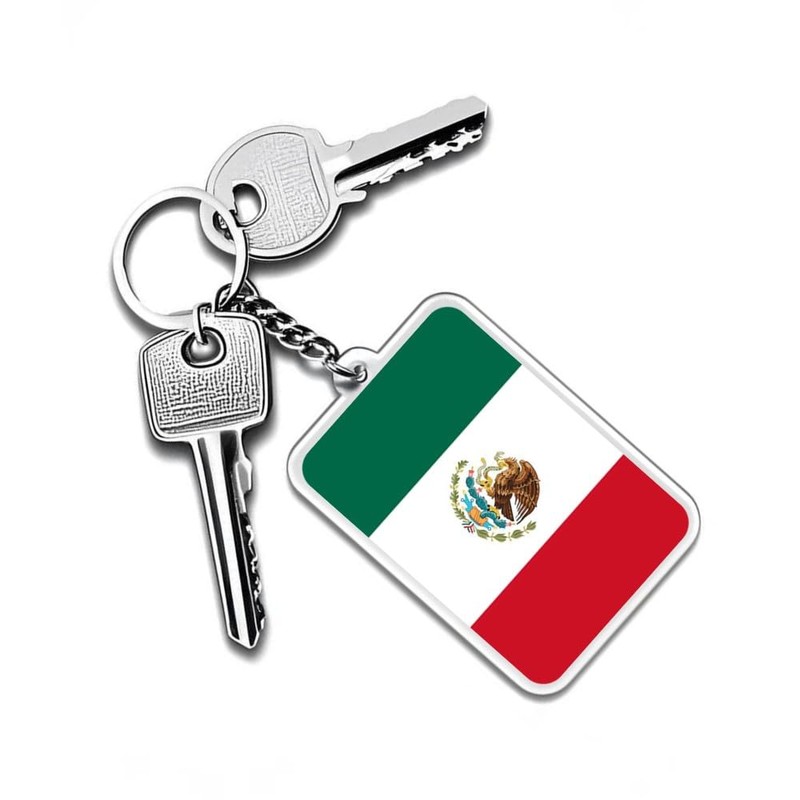 FHZJKJX Mexico Flag Keychain Mexican Key Ring-2 Pack