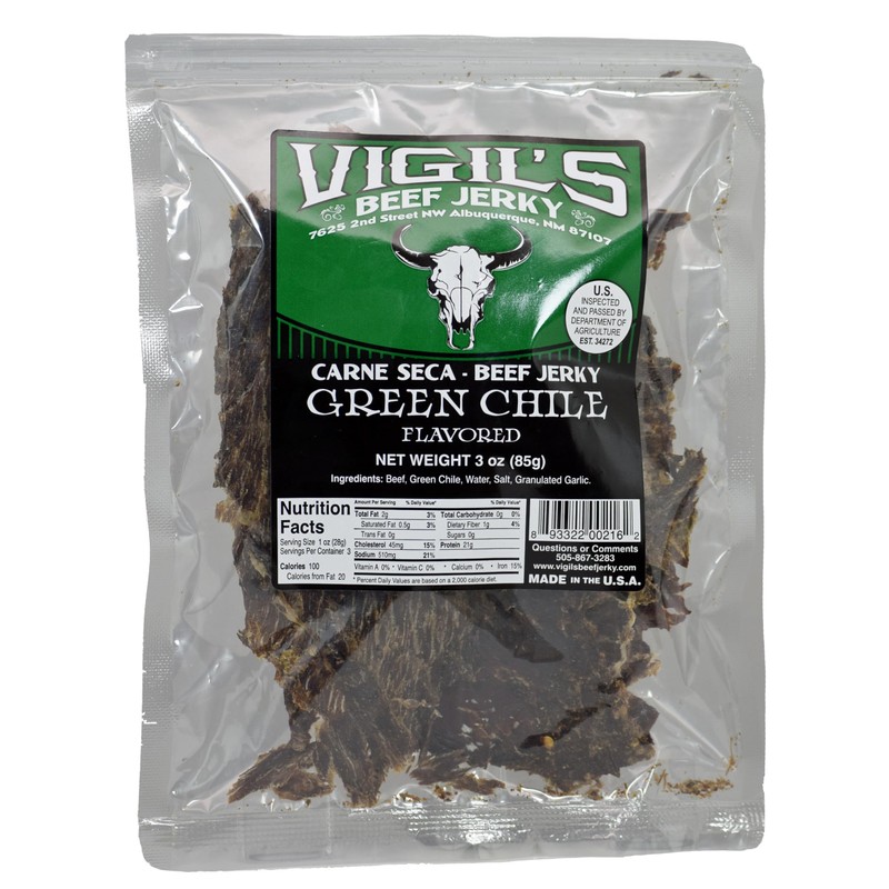 Vigil's Green Chile Beef Jerky 3oz.