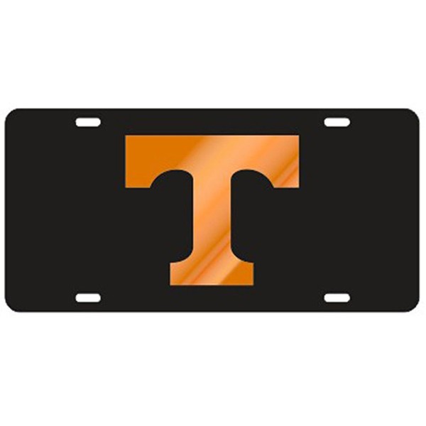 Tennessee Volunteers Black Laser Cut License Plate - Orange T
